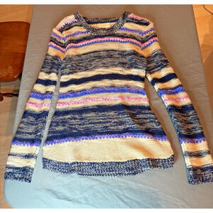 Bobbie Brooks Womens Sweater Size Medium Soft and‎ Demure Colorful Stripes
